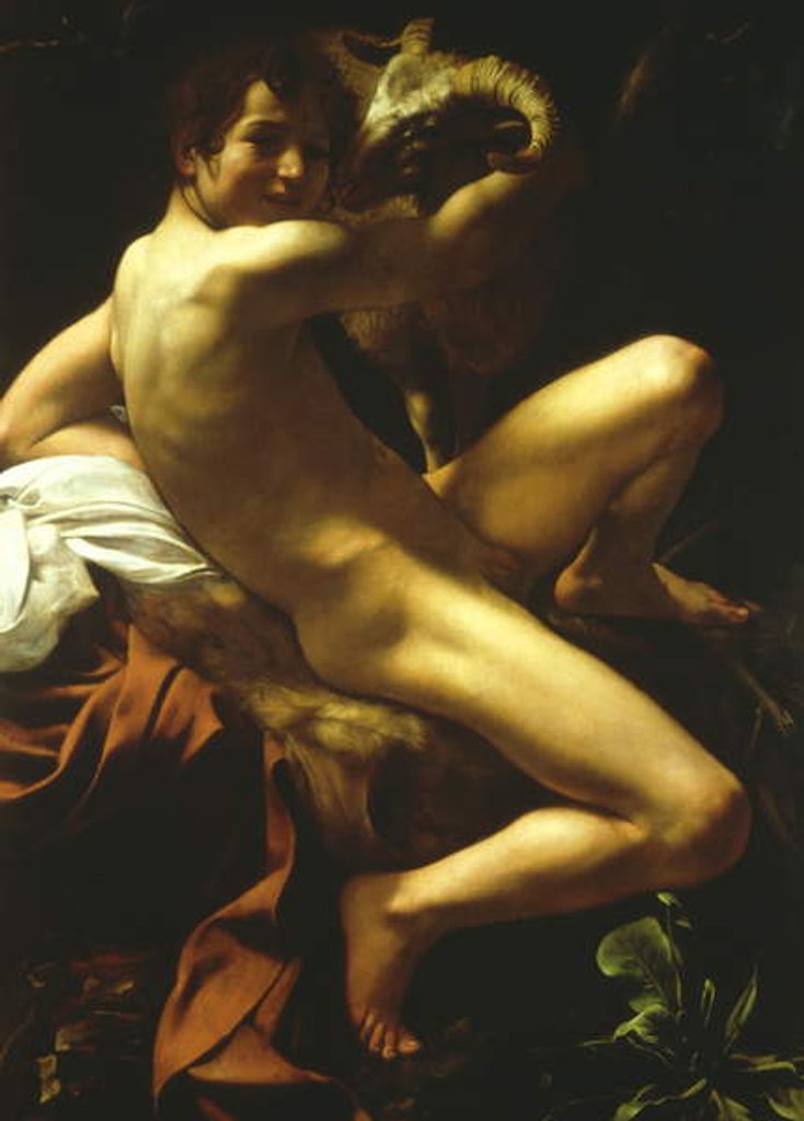 Detail of St John the Baptist, 1602 by Michelangelo Merisi da Caravaggio