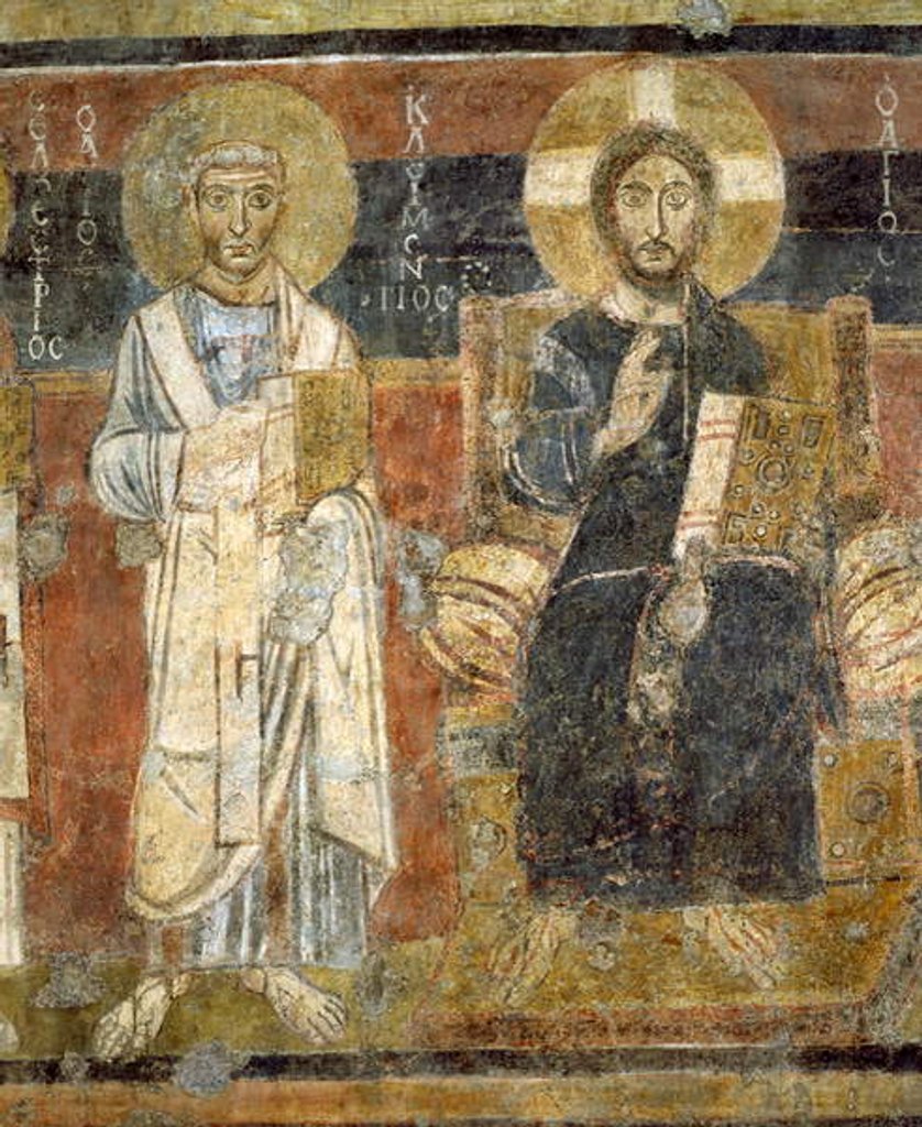 Detail of Christ in Majesty with Saints, Santa Maria Antiqua, Rome by School Italian
