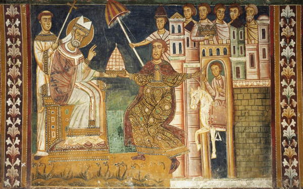 Detail of Constantine receiving gifts by Italian School