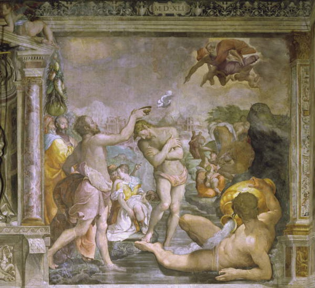 Detail of The Baptism of Christ, 1541 by Jacopino del Conte