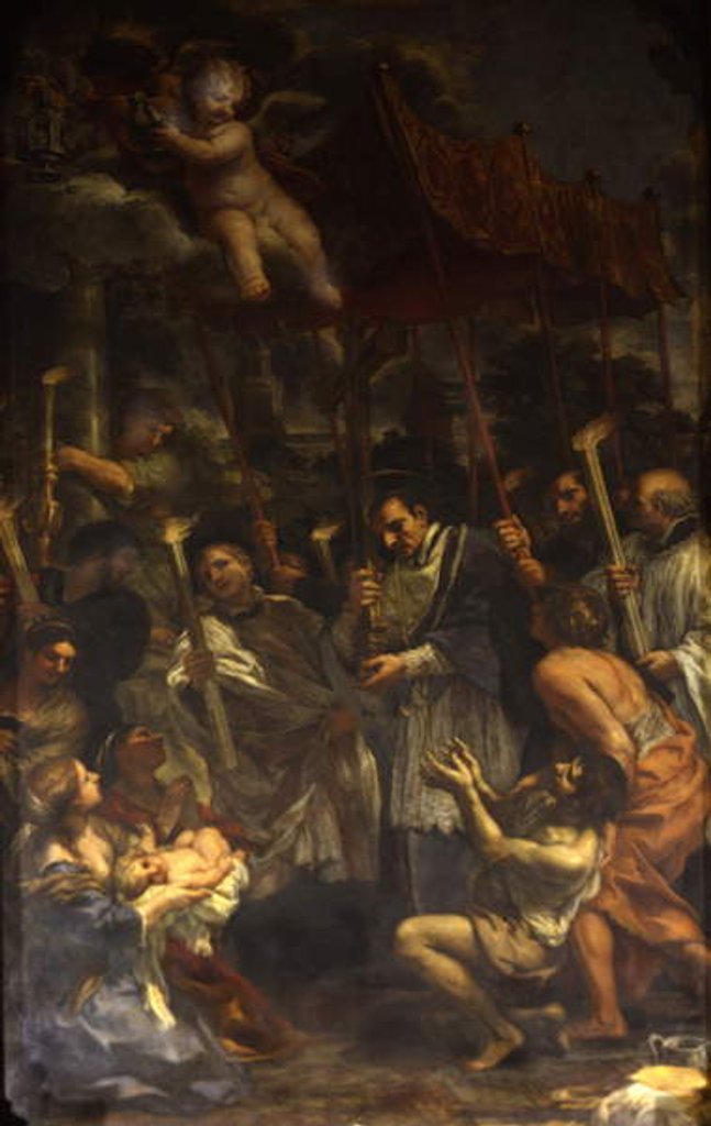 Detail of Saint Charles carrying the Holy Nail in Procession during the Plague by Pietro da Cortona