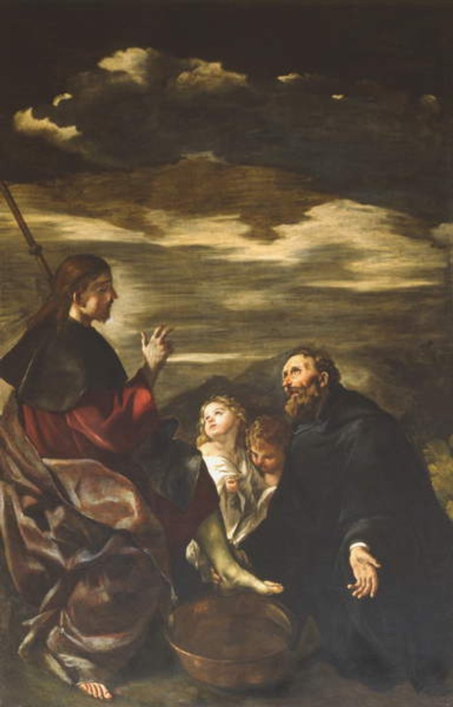 Detail of St. Augustine washing the feet if the Redeemed by Giovanni Lanfranco