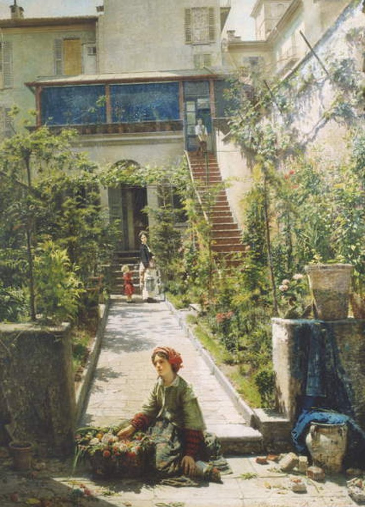 Detail of The Little Flower Girl by Filippo Carcano