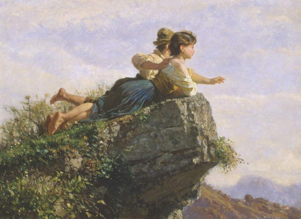 Detail of Contemplation by Filippo Palizzi