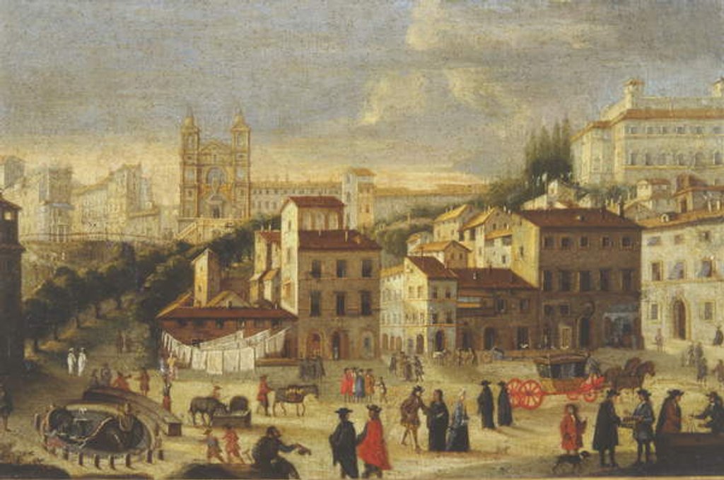 Detail of Piazza di Spagna e Trinita dei Monti by Italian School