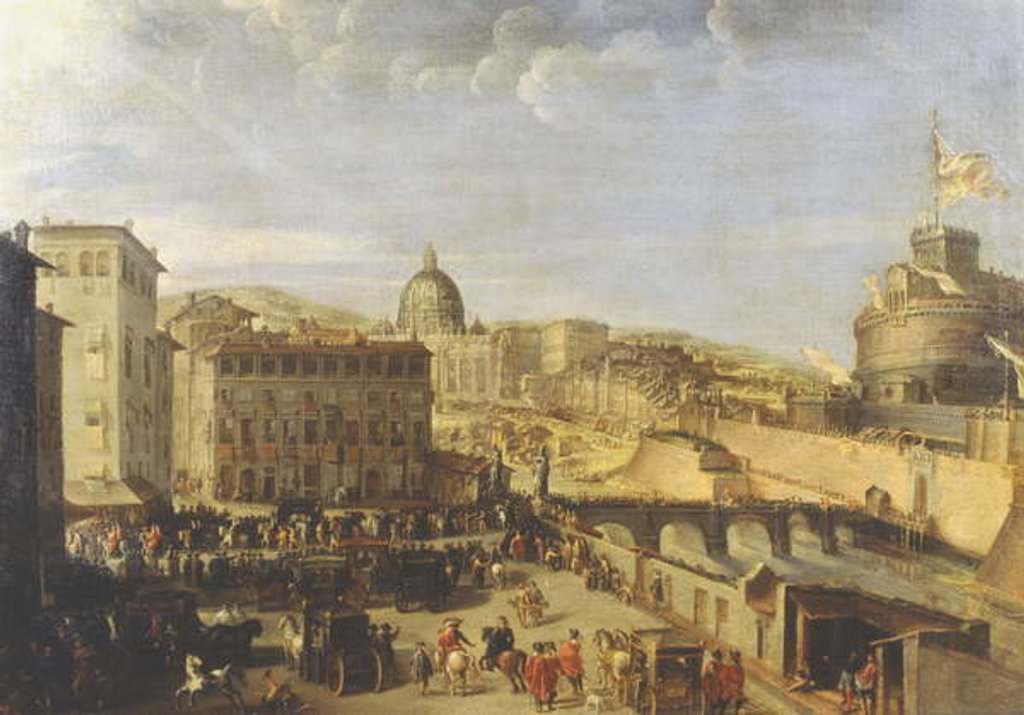 Detail of Papal Procession at the Bridge of Sant'Angelo by Italian School