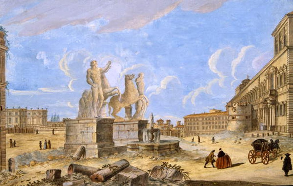Detail of Piazza Monte Cavallo by Italian School