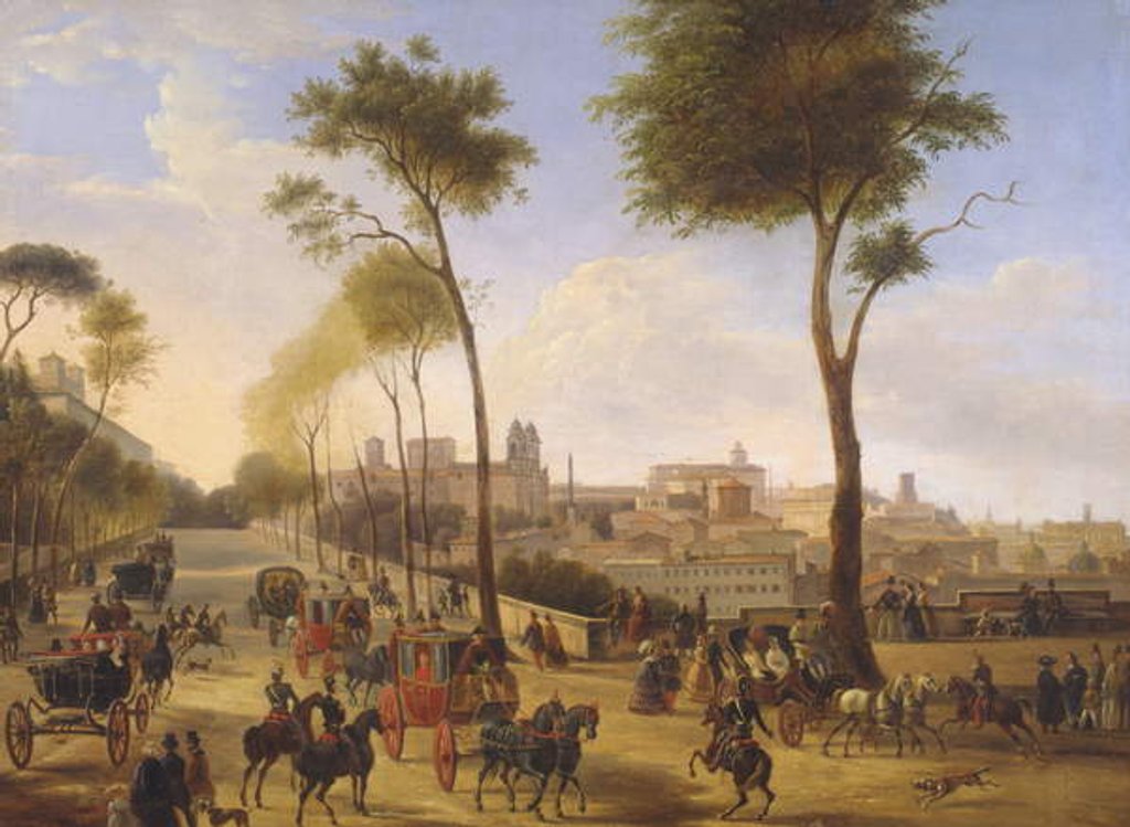 Detail of Passeggiata al Pincio by Italian School