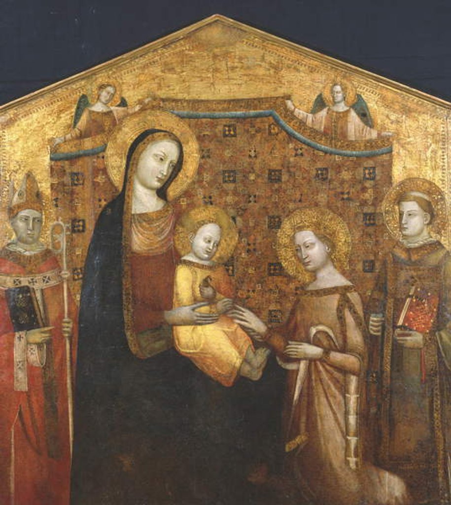 Detail of Mystical Marriage of St Catherine of Alexandria, with Saints Zenobio and Leonard by Master of the Christchurch Coronation