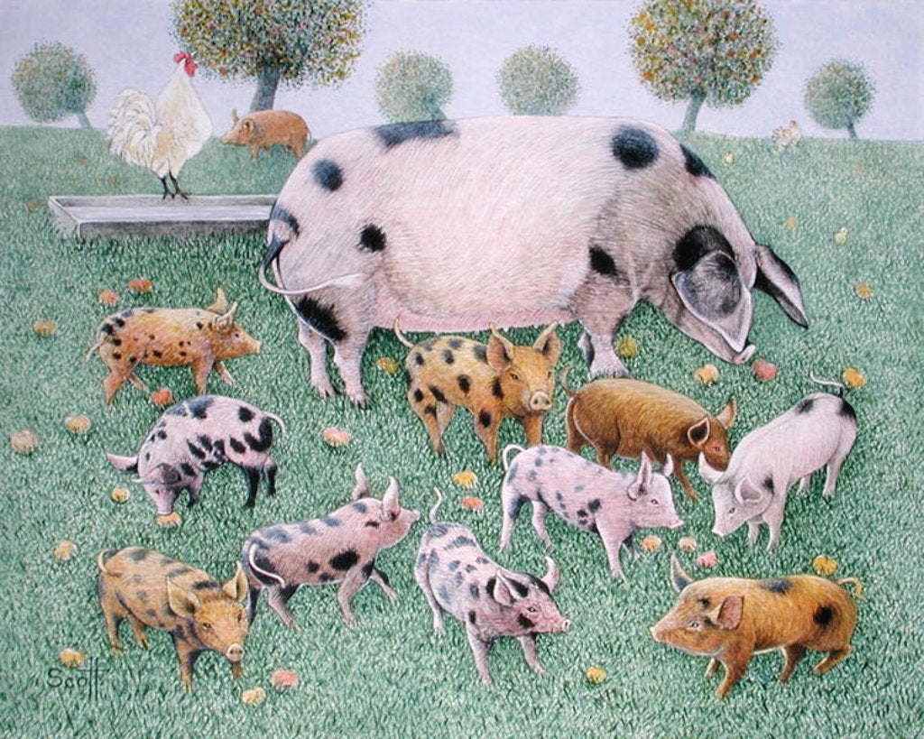 Detail of The Apple Feast by Pat Scott