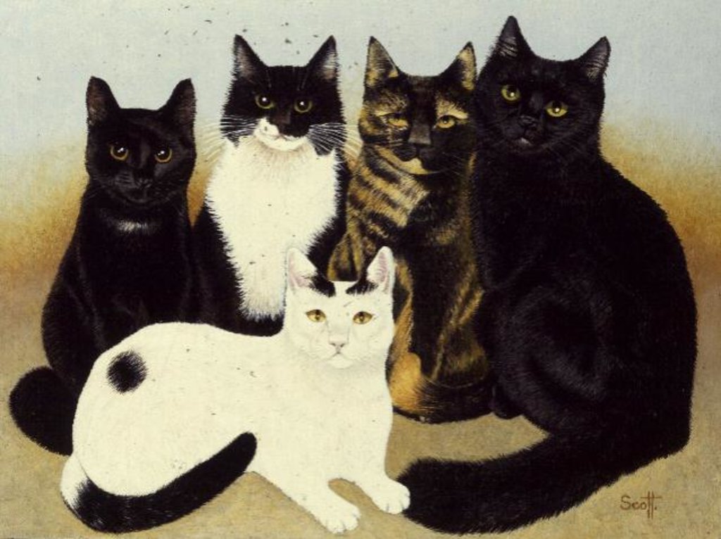 Detail of Miss Cox's Cats by Pat Scott