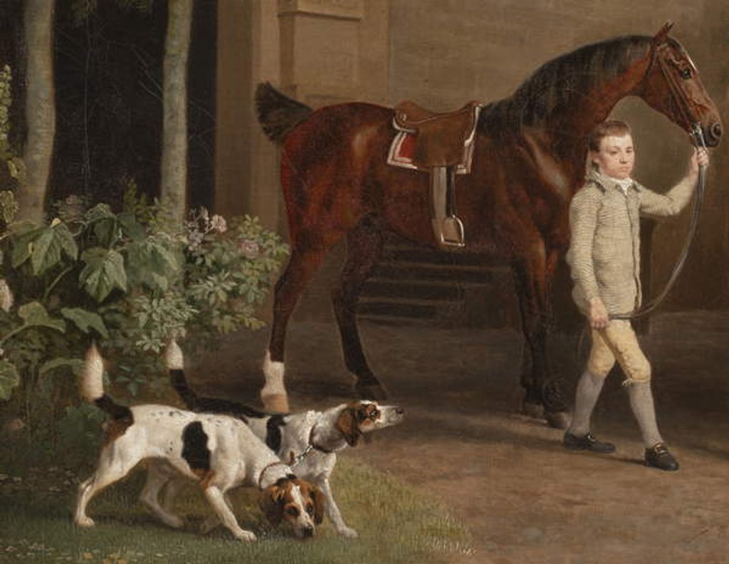 Detail of Detail from William Henry Cavendish Bentinck, 3rd Duke of Portland in front of Welbeck Abbey Riding Stables, 1766-7 by George Stubbs