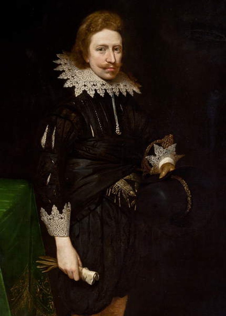 Detail of Detail of portrait of William Cavendish, 1624 by Daniel Mytens