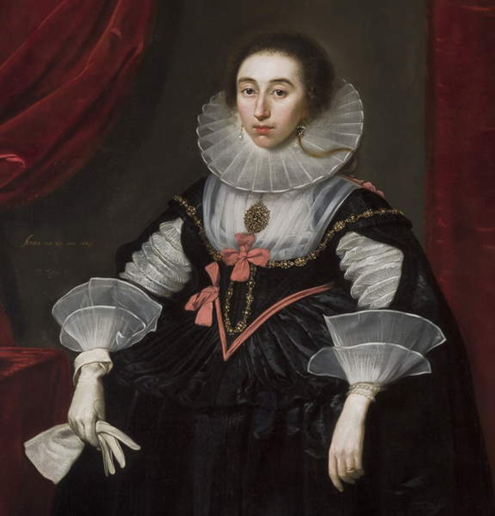 Detail of Detail of portrait of Elizabeth Cavendish, 1624 by Daniel Mytens