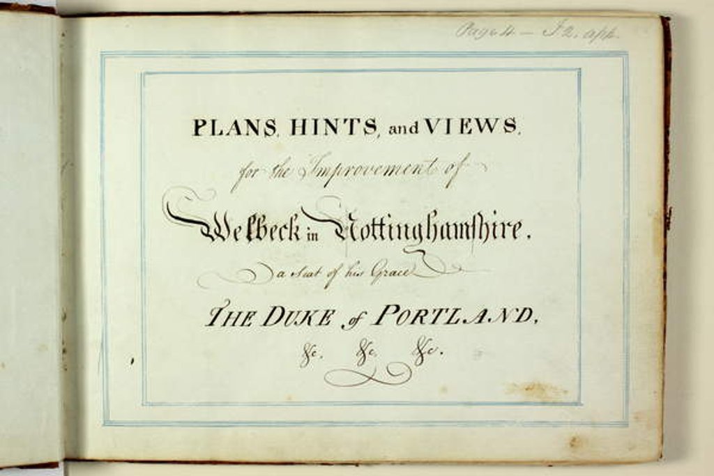 Detail of Red Book: Welbeck, 1790 by Humphry Repton