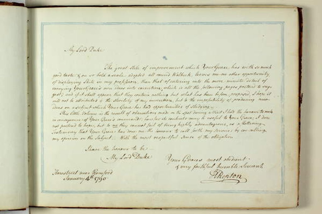 Detail of Red Book: Welbeck, 1790 by Humphry Repton