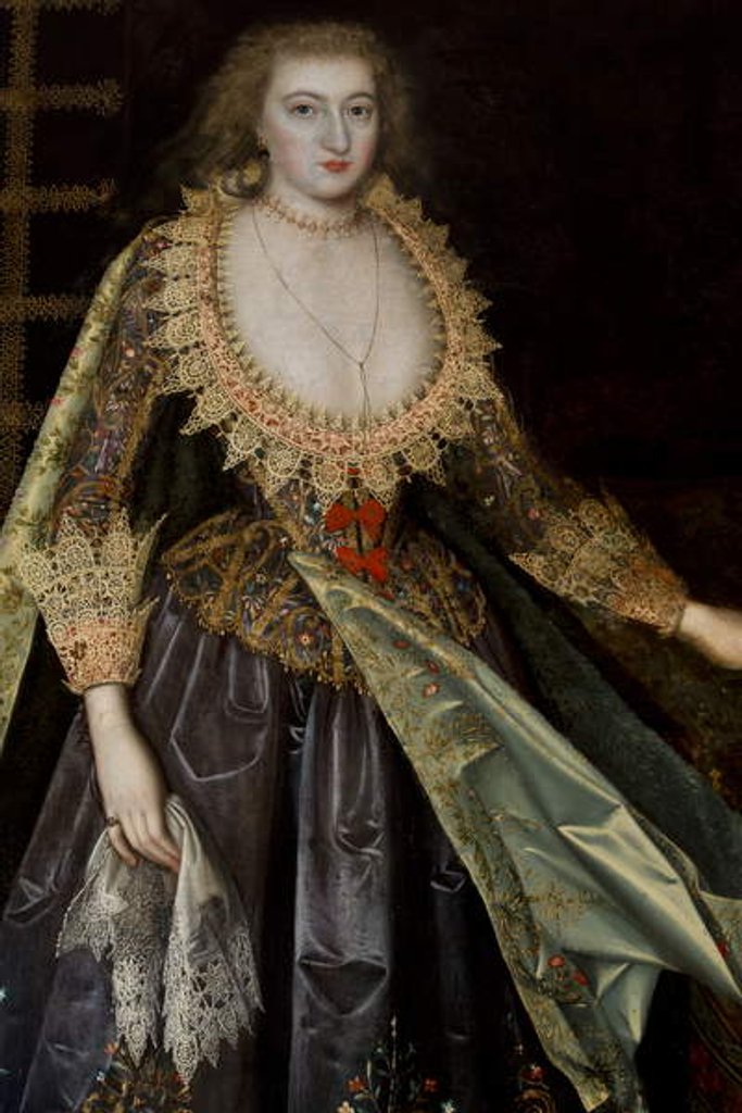 Detail of Lady called Margaret Stuart, Countess of Nottingham, c.1620 by Paul van Somer
