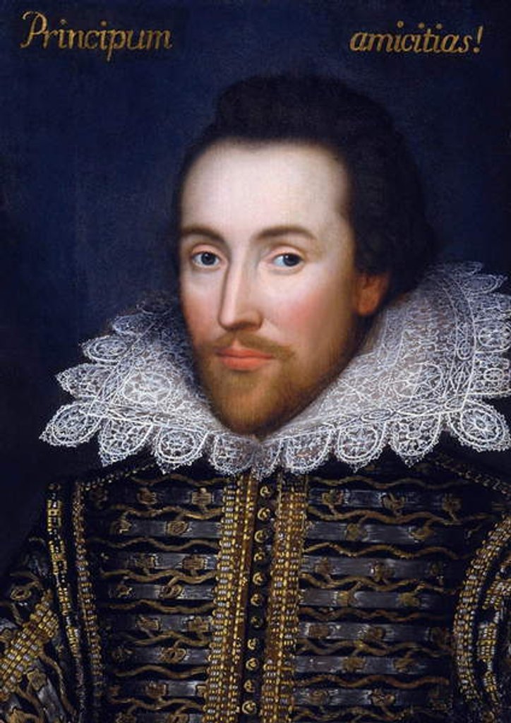Detail of The Cobbe portrait of William Shakespeare, c.1610 by English School