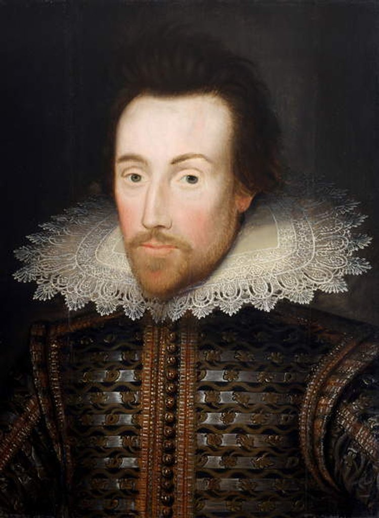 Detail of William Shakespeare, c.1610 by English School