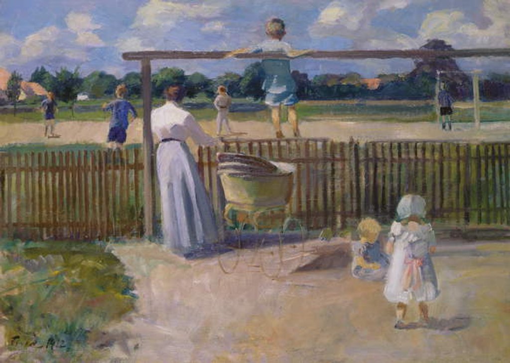 Detail of The Football Match, 1912 by Ludvig Find