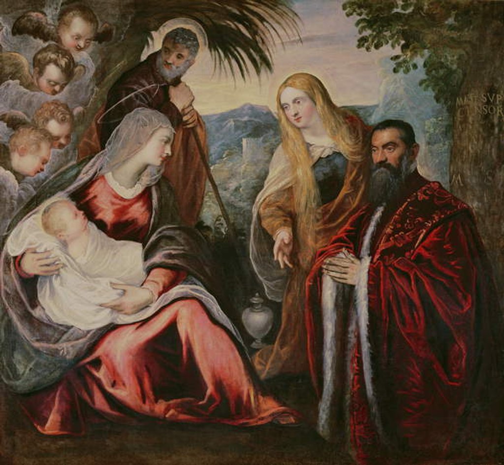 Detail of Holy Family with Matteo Saranzo by Jacopo Robusti Tintoretto
