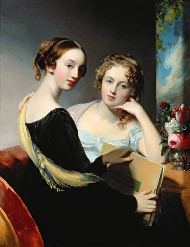 Detail of Portrait of the McEuen sisters, after 1823 by Thomas Sully