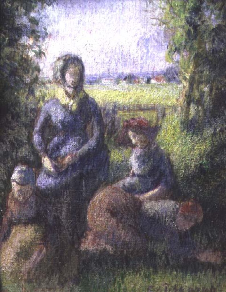 Detail of Rustic scene by Camille Pissarro