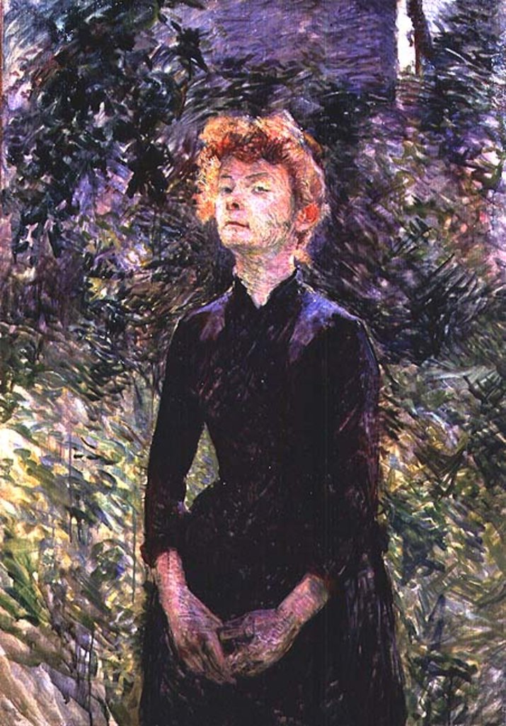 Detail of Portrait of a woman, possibly the French comedienne Yvette Guilbert, 1888 by Henri de Toulouse-Lautrec