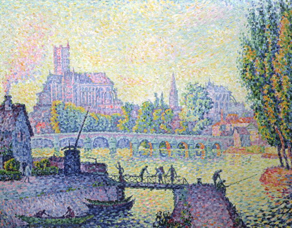 Detail of View of the bridge of Auxerre, 1902 by Paul Signac