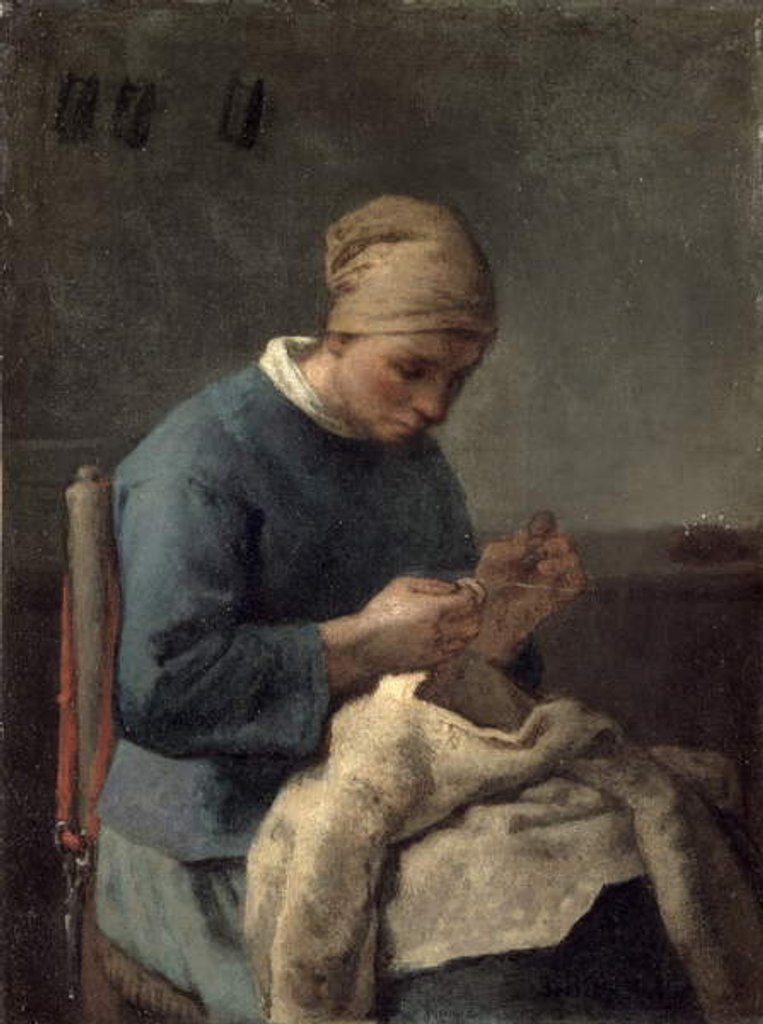Detail of The Seamstress by Jean-Francois Millet