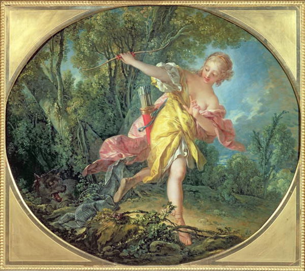 Detail of Rhea Sylvia fleeing from the Wolf, 1756 by Francois Boucher
