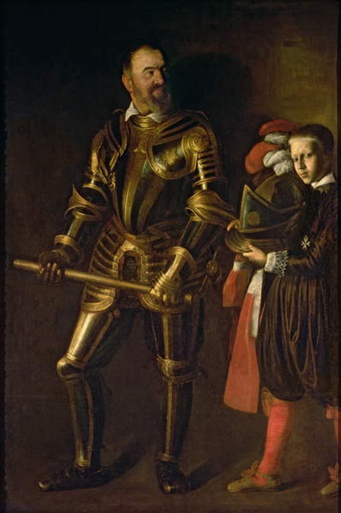 Detail of Portrait of Alof de Wignacourt, Grand Master of the Order of Malta from 1601-22, with his page, c.1608 by Michelangelo Merisi da Caravaggio