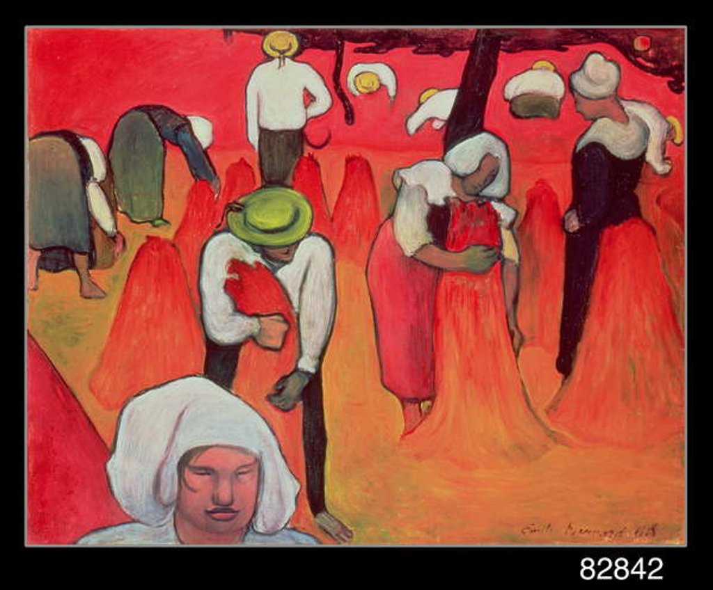 Detail of The Buckwheat Harvest, 1888 by Emile Bernard