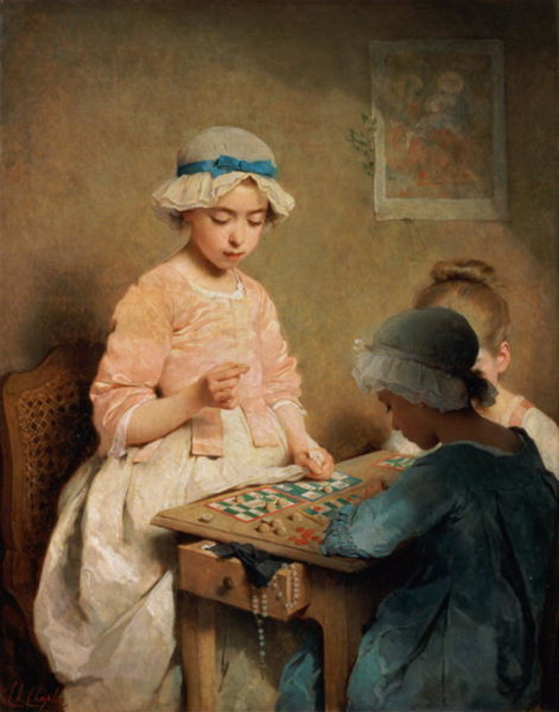 Detail of The Game of Lotto, 1865 by Charles Joshua Chaplin