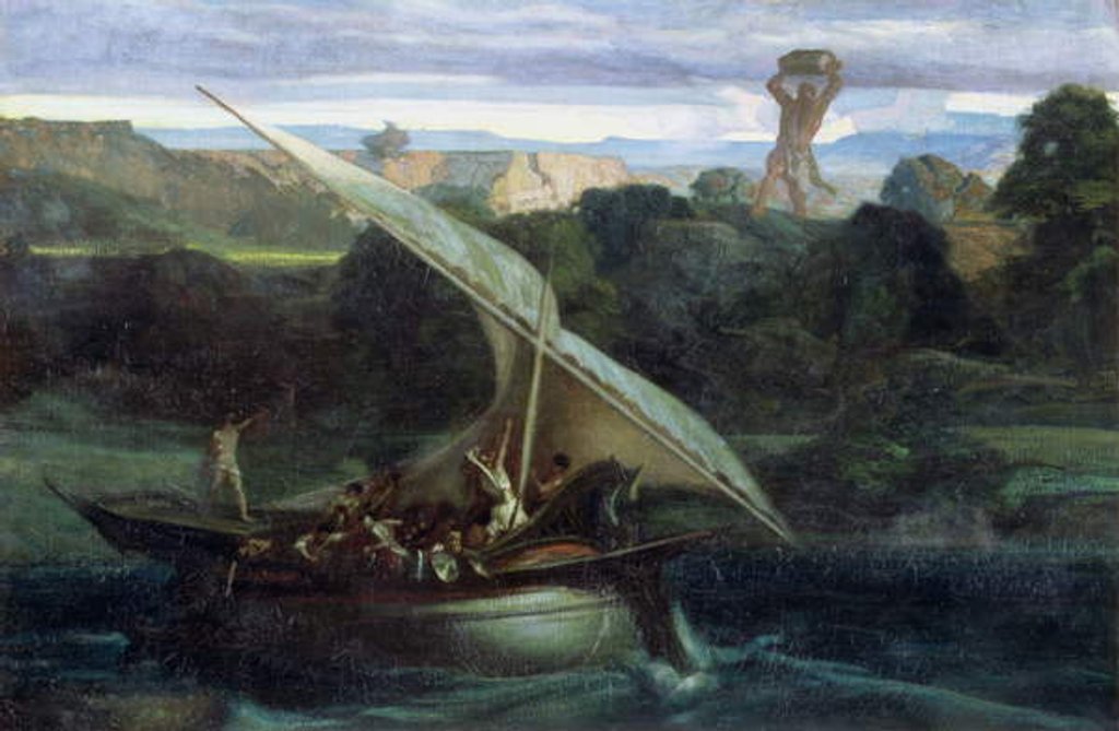 Detail of Polyphemus attacking sailors in their boat, 1855 by Alexandre Gabriel Decamps