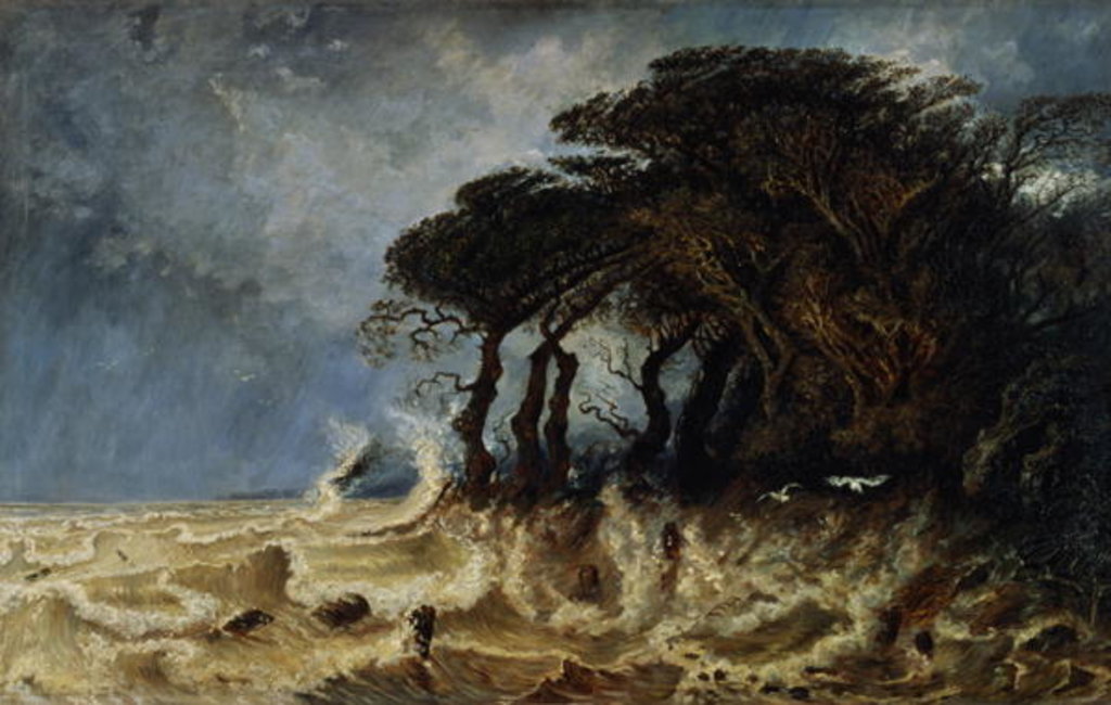 Detail of Spring Tide near Honfleur, c.1861 by Paul Huet