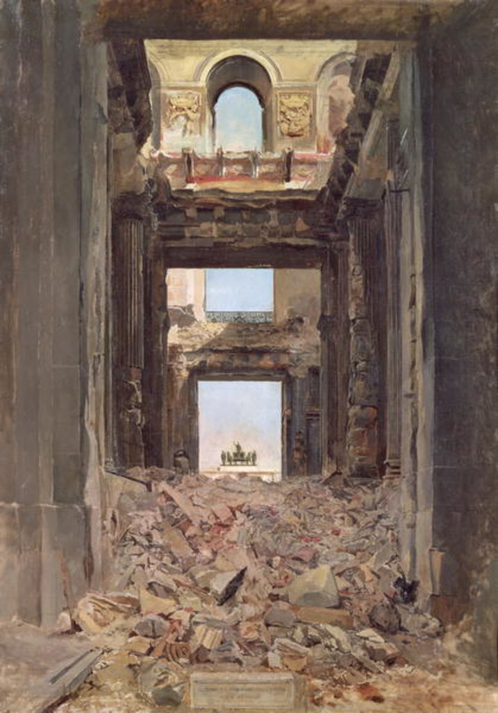 Detail of The Ruins of the Tuileries, 1871 by Jean-Louis Ernest Meissonier