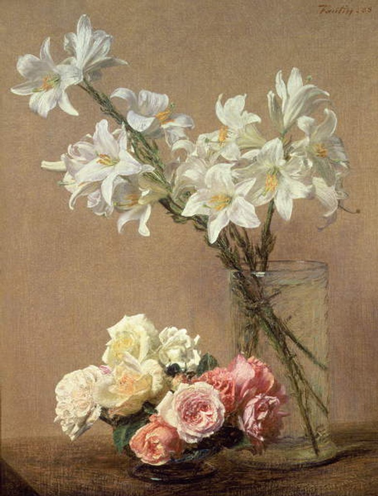 Detail of Lilies in a vase, 1888 by Ignace Henri Jean Fantin-Latour