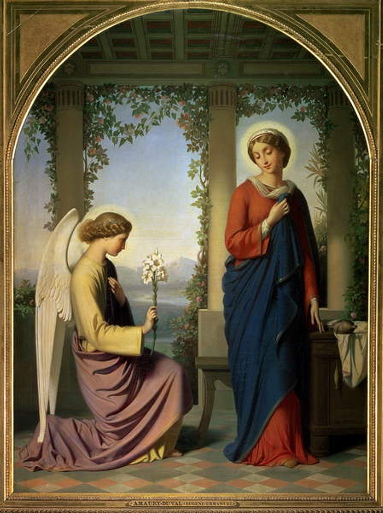 Detail of The Angelic Salutation, or The Annunciation, 1860 by Eugene Emmanuel Amaury-Duval