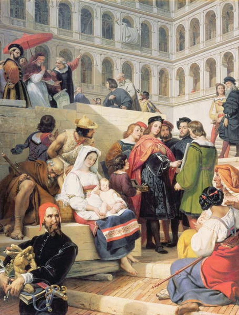 Detail of Raphael in the Vatican, 1832 by Emile Jean Horace Vernet