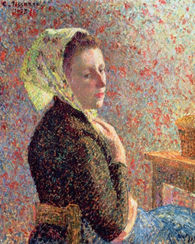Detail of Woman wearing a green headscarf, 1893 by Camille Pissarro