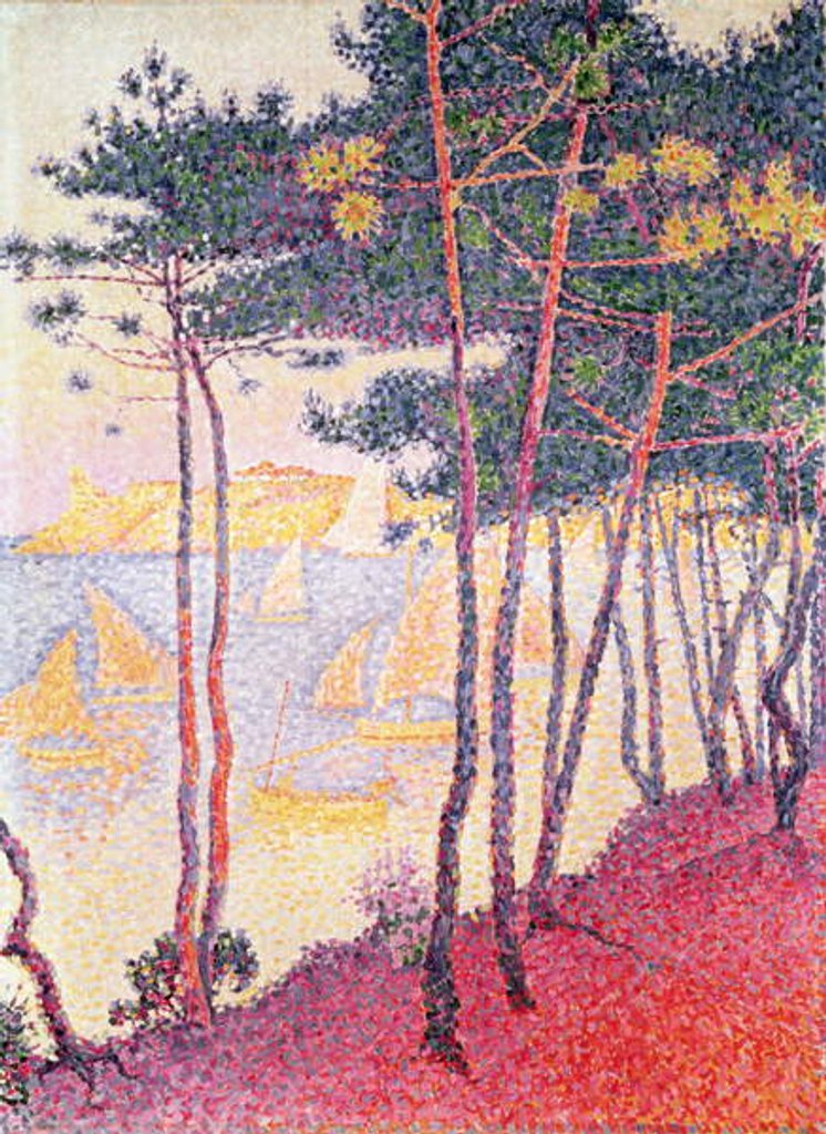 Detail of Sailing boats and pine trees, 1896 by Paul Signac
