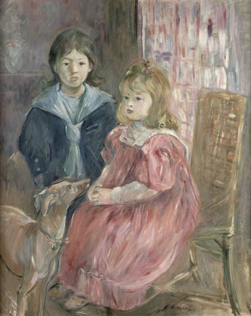 Detail of Double portrait of Charley and Jeannie Thomas, children of the artist's cousin, Gabriel Thomas, 1894 by Berthe Morisot
