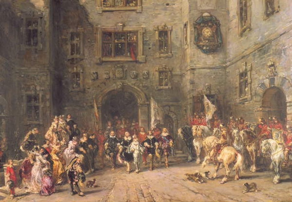 Detail of Louis XIII at the chateau of Blois, 1874 by Louis Eugene Gabriel Isabey