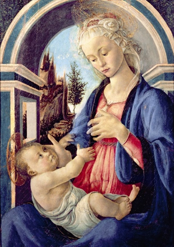 Detail of Madonna and Child by Sandro Botticelli