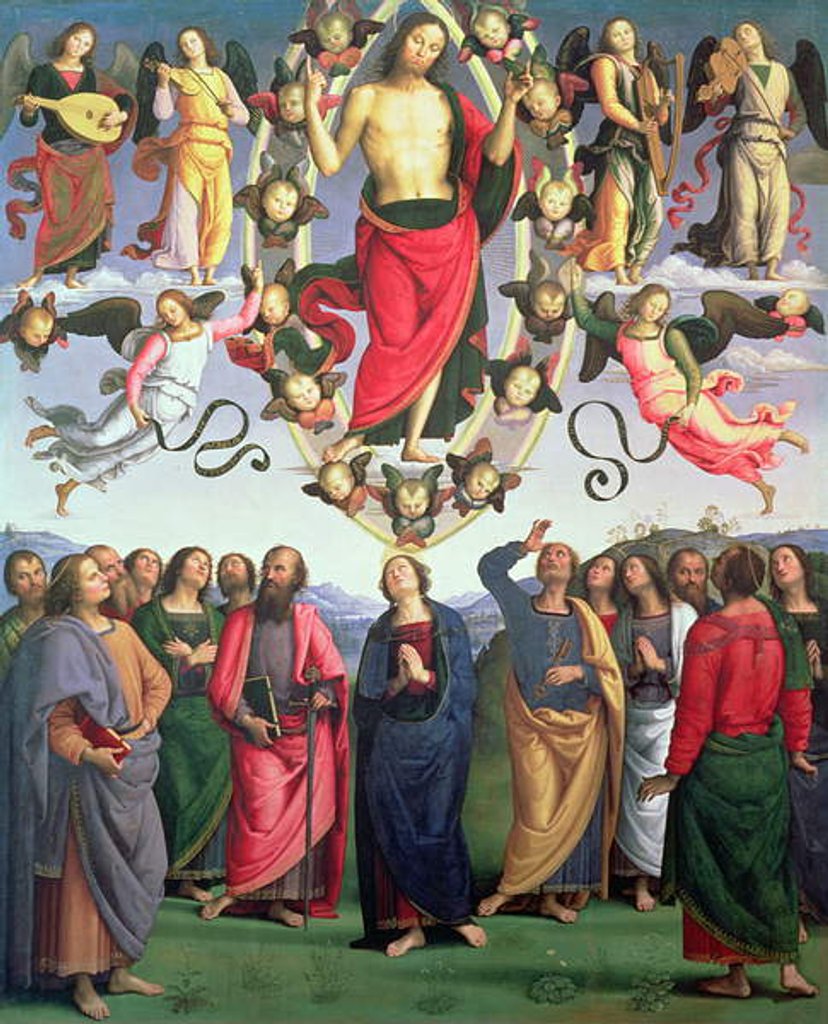 Detail of The Ascension of Christ, 1495-98 by Pietro Perugino