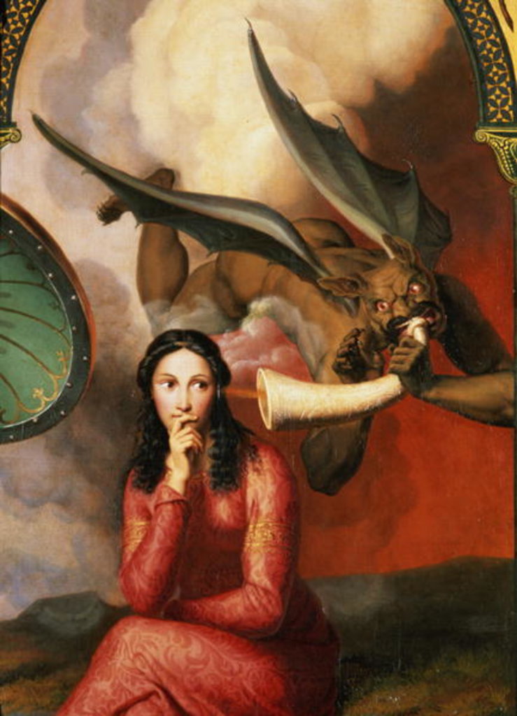 Detail of Good and Evil: the Devil Tempting a Young Woman, 1832 by Andre Jacques Victor Orsel