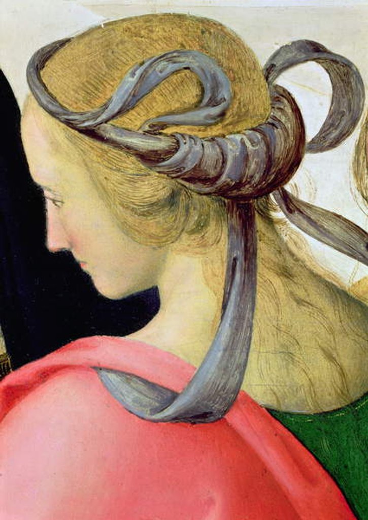 Detail of Marriage of the Virgin, detail showing one of the Virgin's companions, 1500-04 by Pietro Perugino