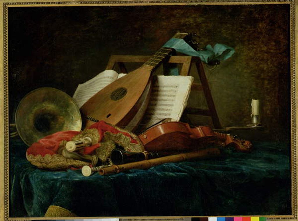 Detail of The Attributes of Music, 1770 by Anne Vallayer-Coster