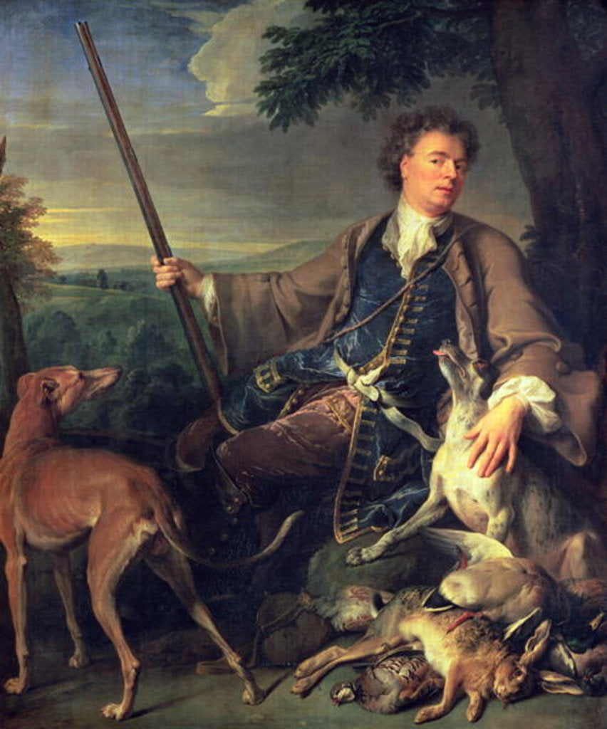 Detail of Self Portrait as a Hunter, 1699 by Alexandre-Francois Desportes